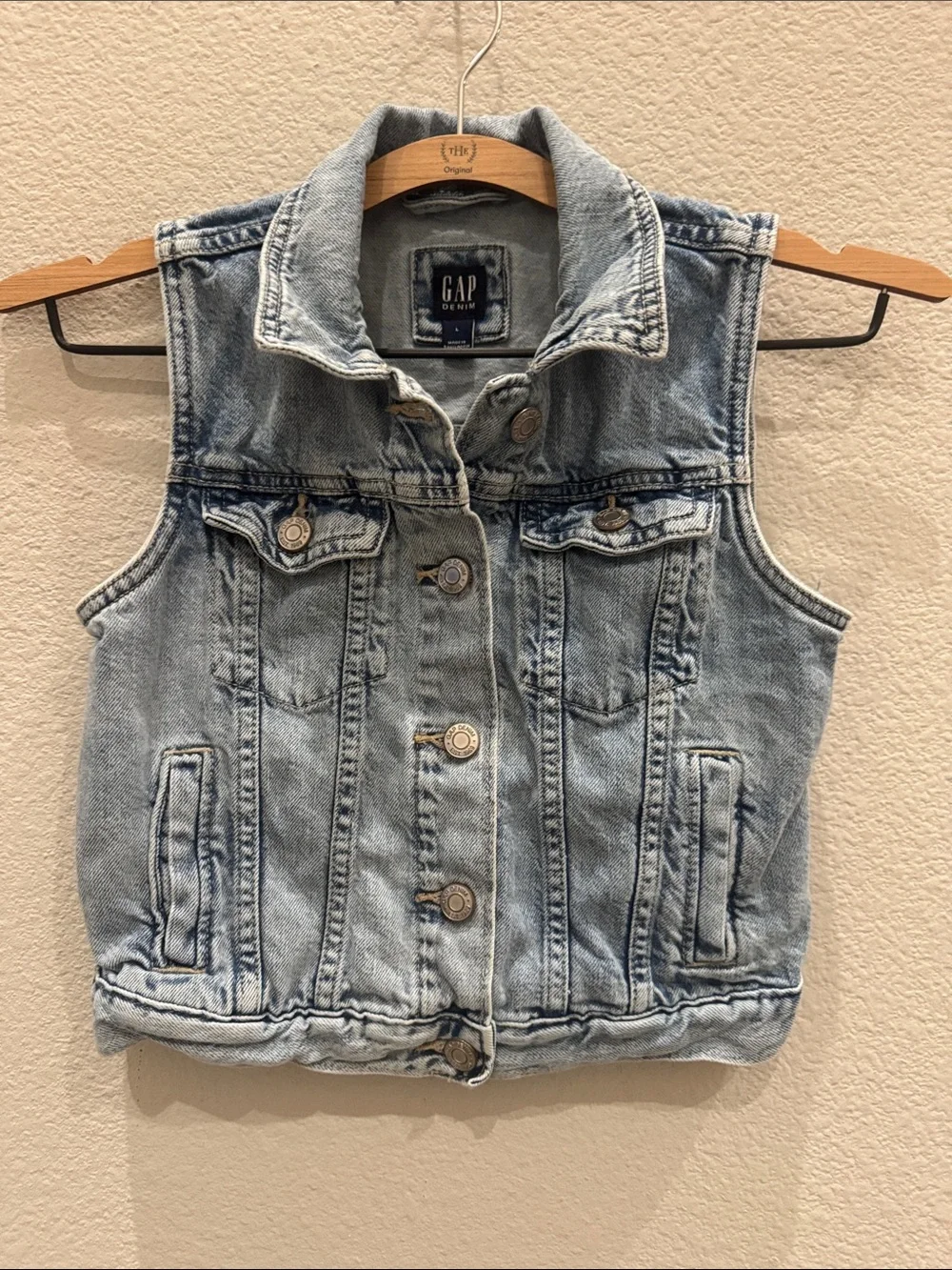 GAP Kids Light Blue Denim Vest - Sleeveless Jean Jacket